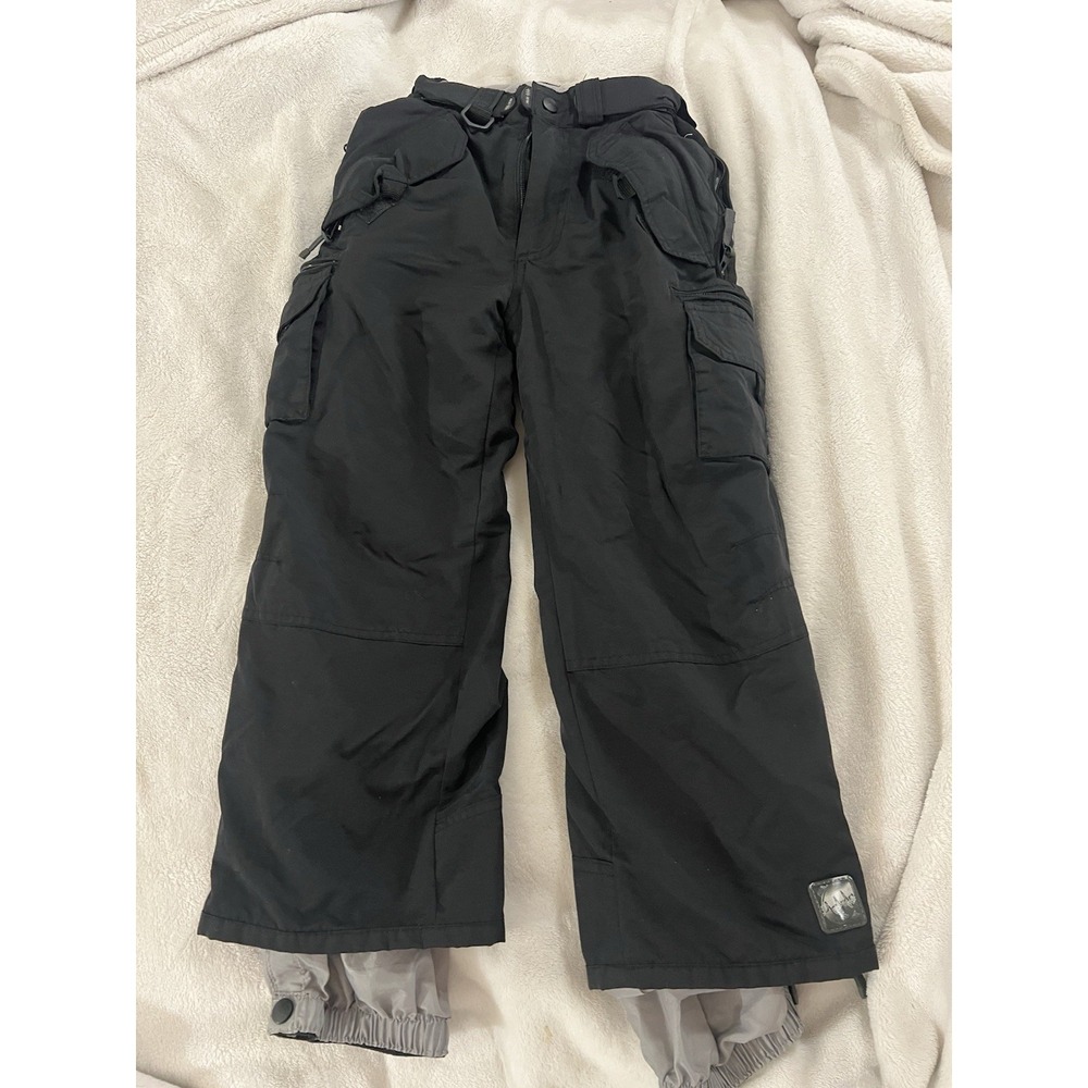 PULSE ~Boys Size Small Black‎ Insulated Snow/Snowboard Pants Cargo.